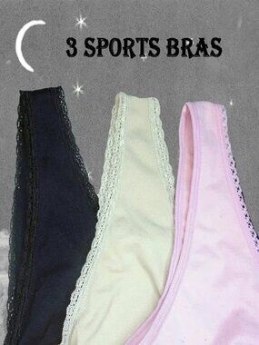 Sports Bra Bundle of 3 ~ Pink Beige, Black